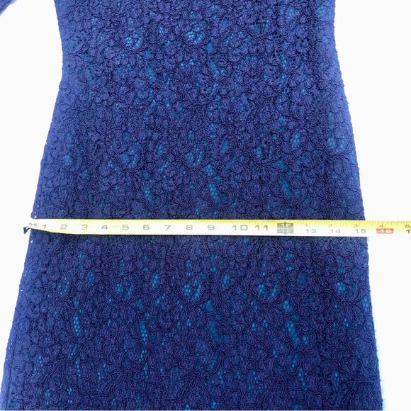 Adrianna Papell size 4 Lace Overlay Navy & Green Exposed Zip HOCO Cocktail Dress - Picture 16 of 16